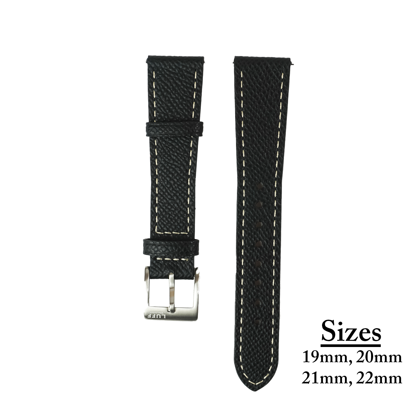 Epsom Leather Straps - Black/20mm